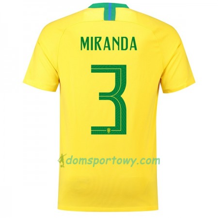 Koszulka Brazylia Miranda 3 Domowe Koszulki Piłkarskie Mistrzostwa Świata 2018